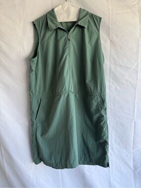 Eddie Bauer Women’s Sleeveless Travel Dress XL Sage Green Lightweight Utility